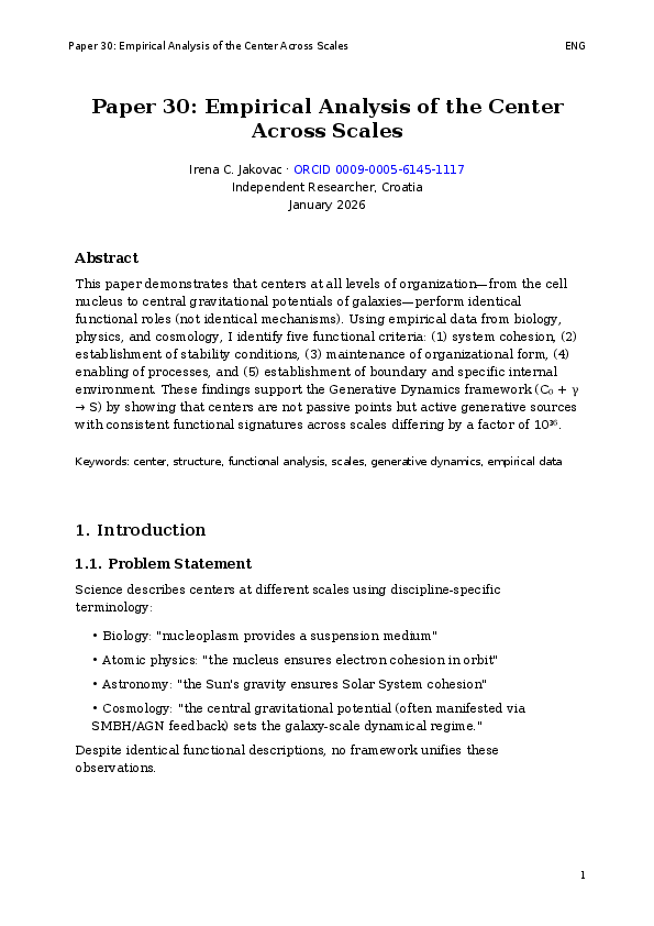 (PDF) Paper 30: Empirical Analysis of the Center Across Scales