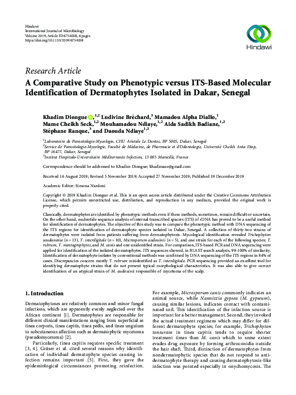 (PDF) A Comparative Study on Phenotypic versus ITS-Based Molecular ...