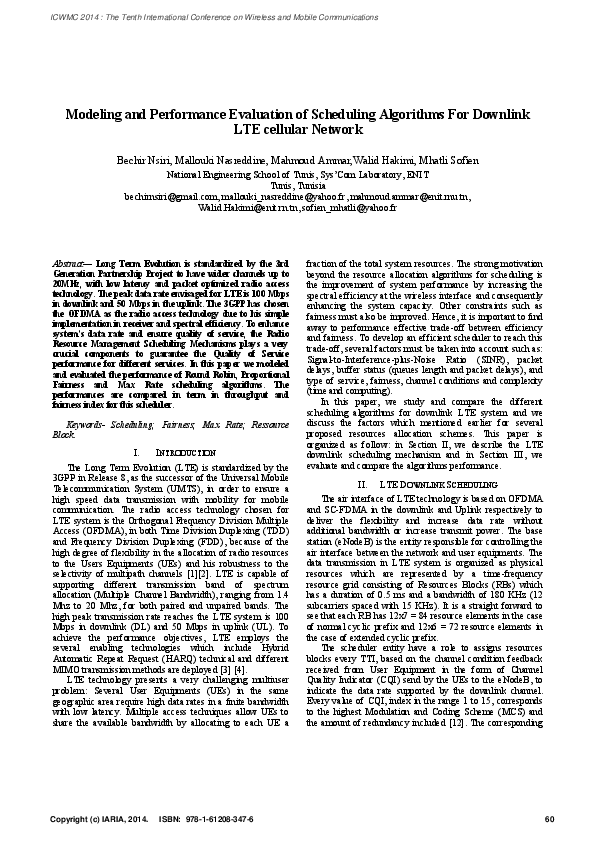 (PDF) Modeling and performance Evaluation of scheduling algorithms for ...