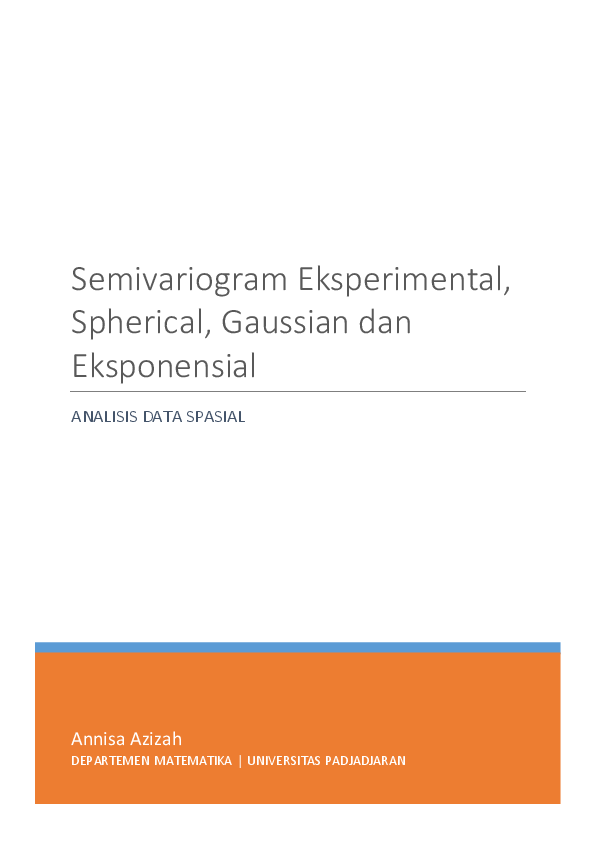 (PDF) Semivariogram Eksperimental, Spherical, Gaussian dan Eksponensial
