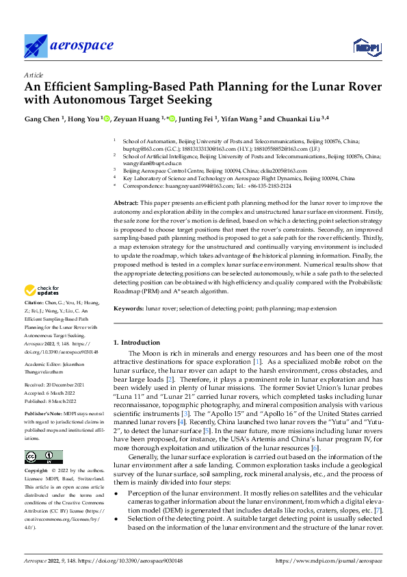 (PDF) An Efficient Sampling-Based Path Planning for the Lunar Rover ...