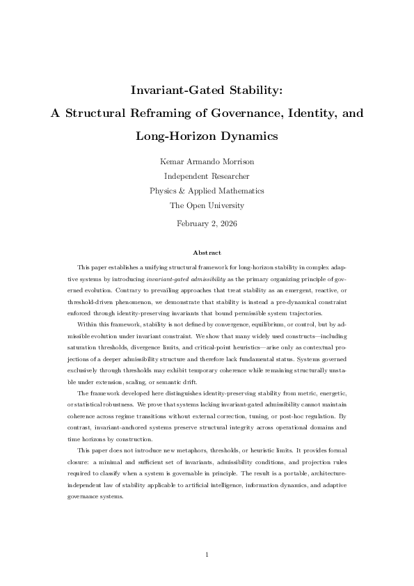 (PDF) Invariant-Gated Stability: A Structural Reframing of Governance ...