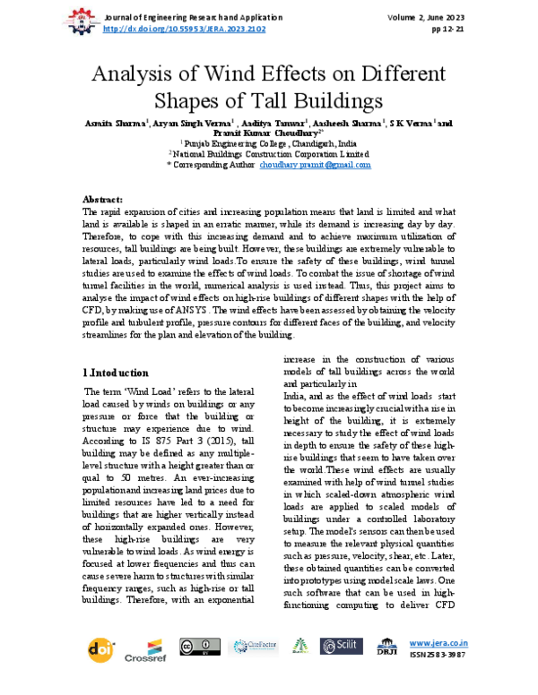 (PDF) Analysis of Wind Effects on Different Shapes of Tall Buildings