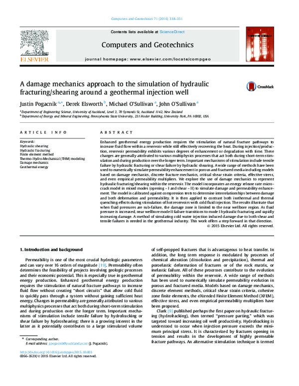 (PDF) A damage mechanics approach to the simulation of hydraulic ...