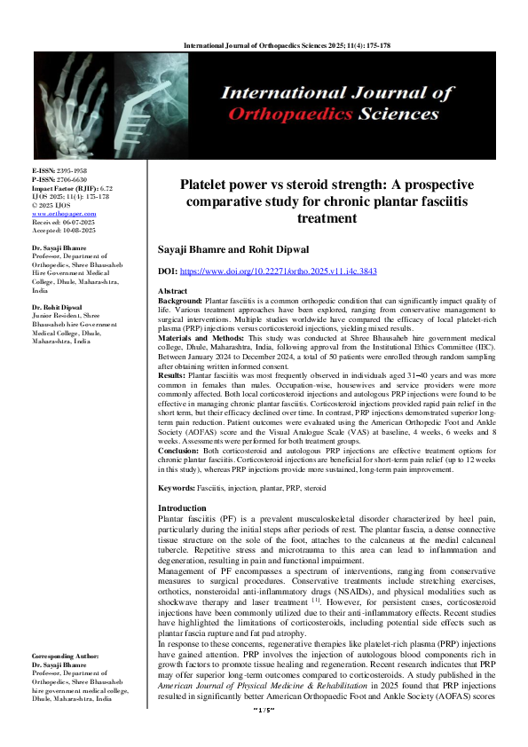 (PDF) Platelet power vs steroid strength: A prospective comparative ...
