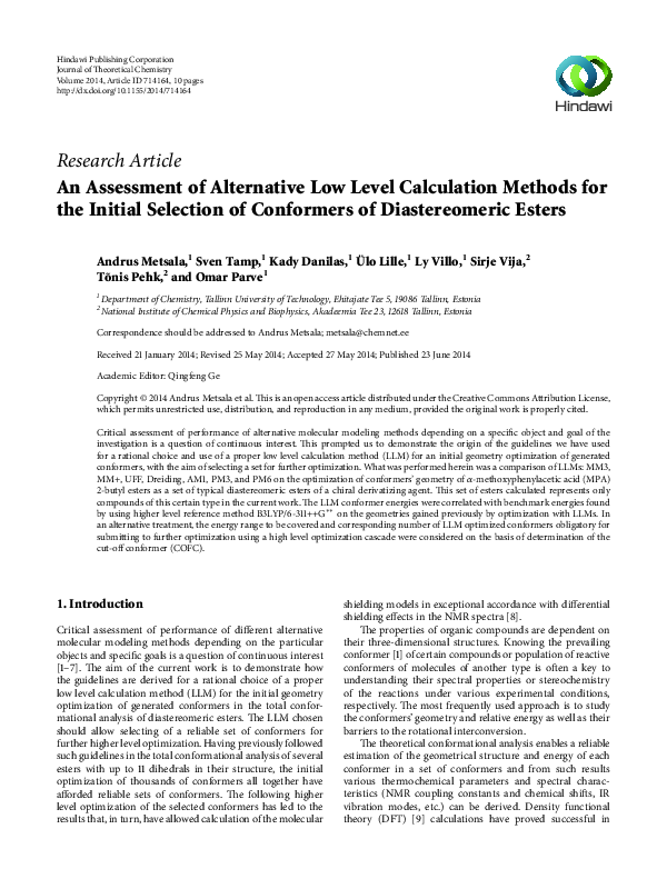 (PDF) An Assessment of Alternative Low Level Calculation Methods for ...
