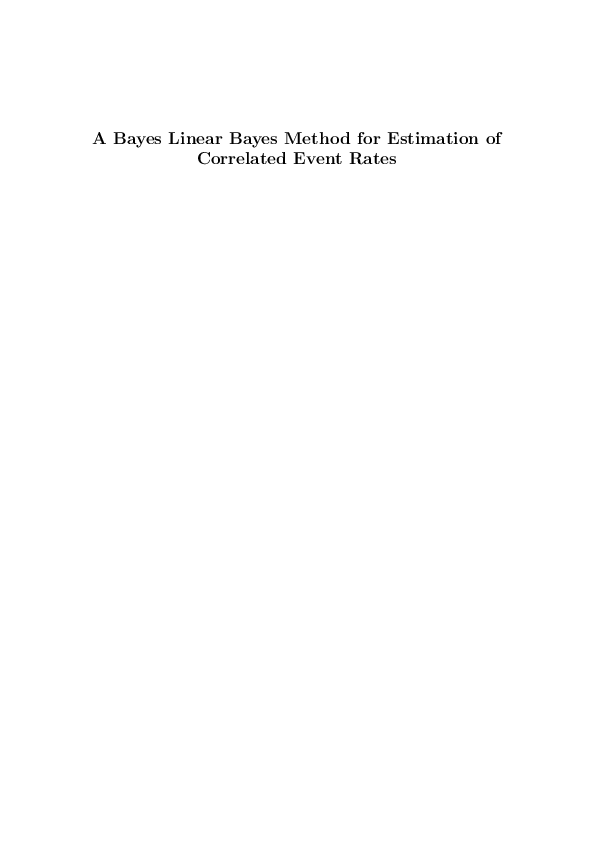 (PDF) A Bayes Linear Bayes Method for Estimation of Correlated Event Rates