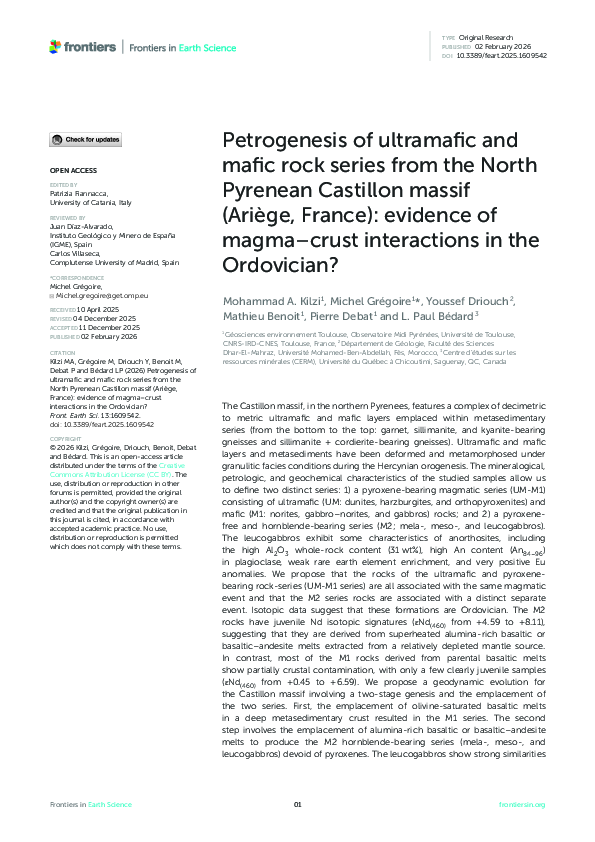 (PDF) Petrogenesis of ultramafic and mafic rock series from the North ...