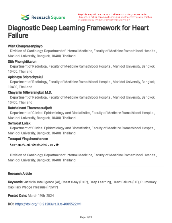 (PDF) Diagnostic Deep Learning Framework for Heart Failure