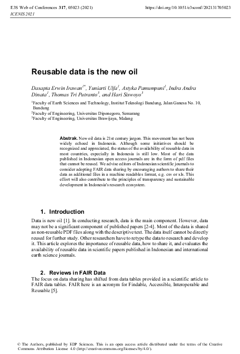 (PDF) Reusable data is the new oil