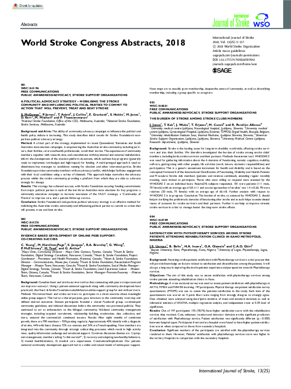 (PDF) Developing Rehabilitation Specific Training for Organized Stroke ...