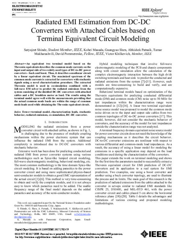(PDF) Radiated EMI Estimation From DC–DC Converters With Attached ...
