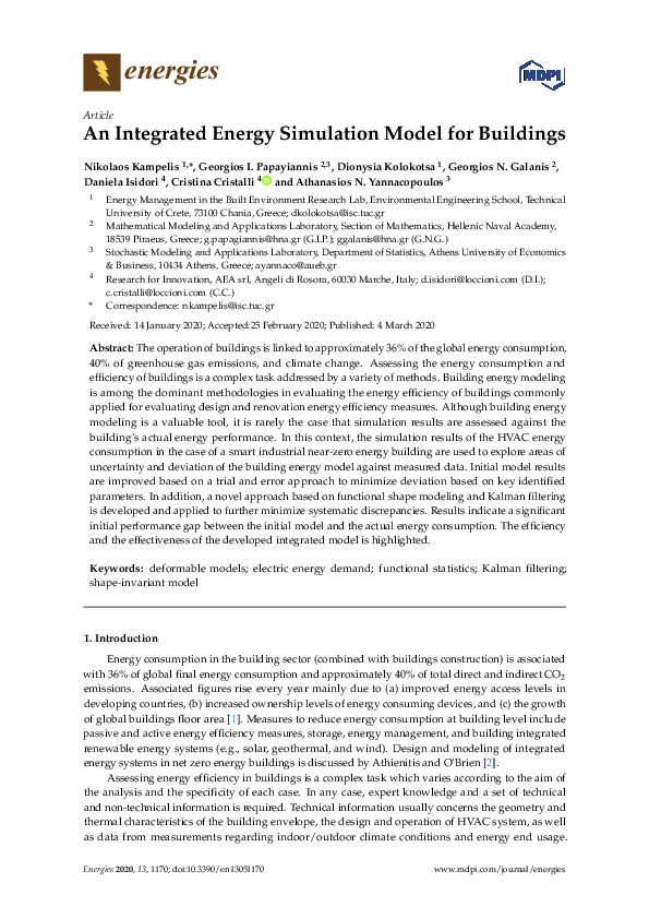 (PDF) An Integrated Energy Simulation Model for Buildings