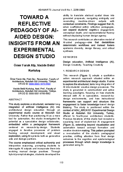 (PDF) Toward a Reflective Pedagogy of AI-Aided Design: Insights from an ...