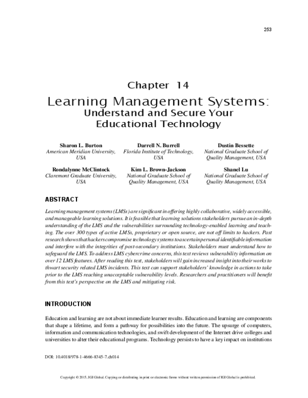 (PDF) Learning Management Systems