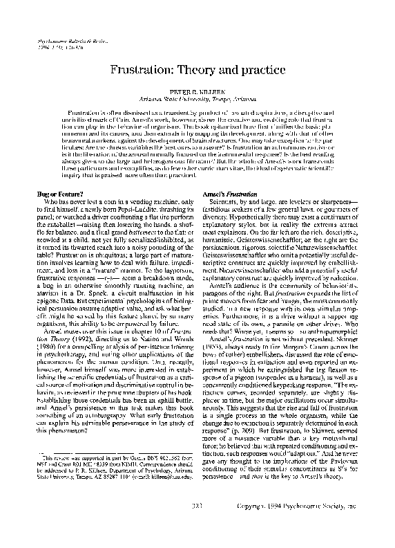 (PDF) Frustration: Theory and practice