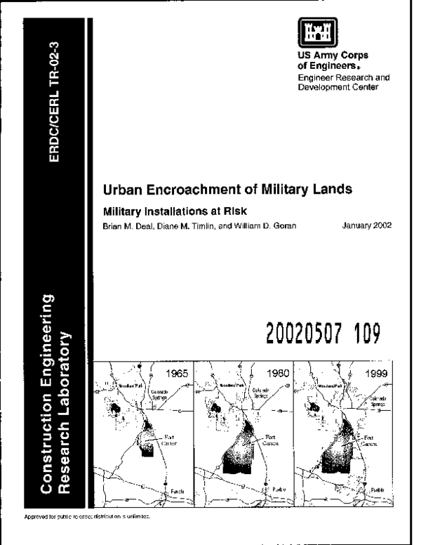 (PDF) Urban Encroachment of Military Lands: Military Installations at Risk