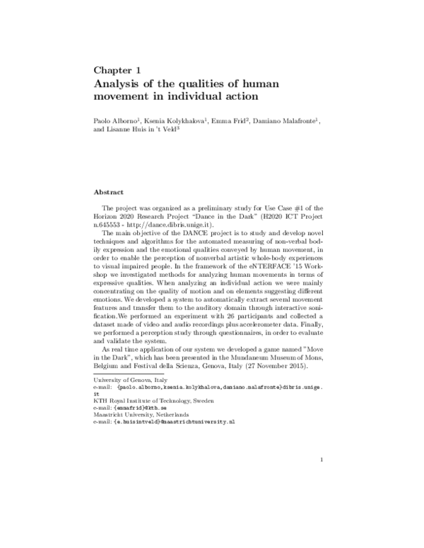 (PDF) Chapter 1 Analysis of the qualities of human movement in ...
