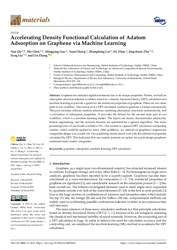 (PDF) Accelerating Density Functional Calculation of Adatom Adsorption ...
