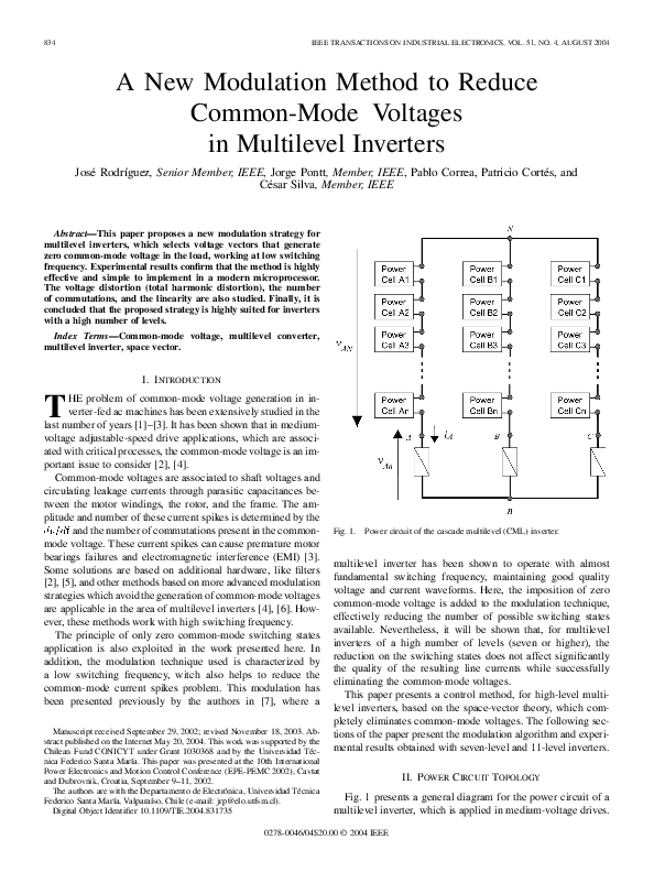 (PDF) A New Modulation Method to Reduce Common-Mode Voltages in ...