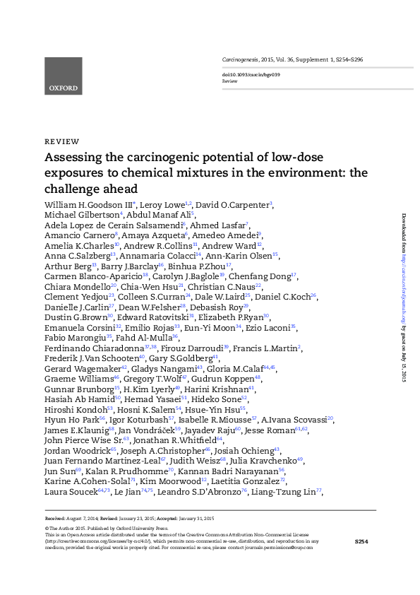 PDF) Assessing the carcinogenic potential of low-dose exposures to