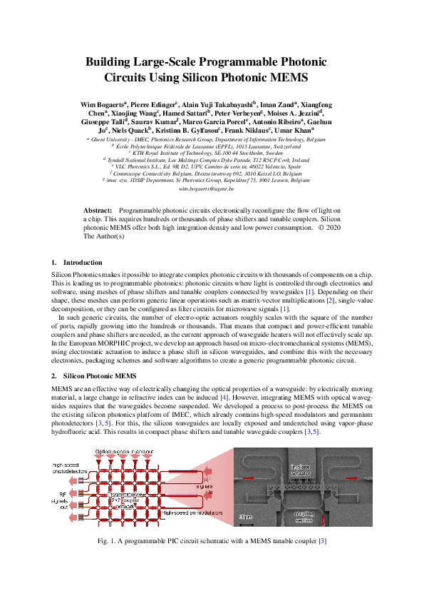 (PDF) Building Large-Scale Programmable Photonic Circuits Using Silicon ...