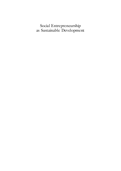 (PDF) Social Entrepreneurship as Sustainable Development