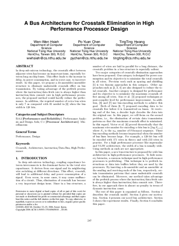 (PDF) A bus architecture for crosstalk elimination in high performance ...