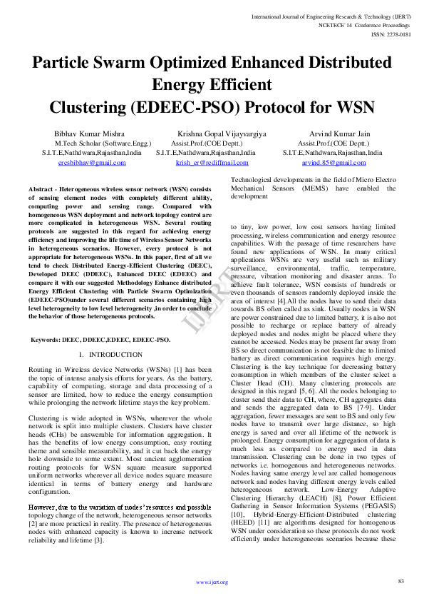 (PDF) Particle Swarm Optimized Enhanced Distributed Energy Efficient ...