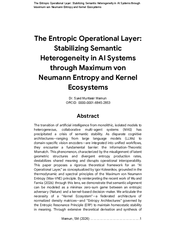 (PDF) The Entropic Operational Layer: Stabilizing Semantic ...