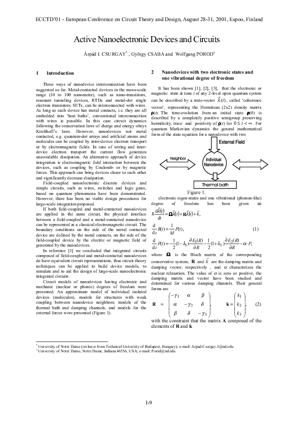 (PDF) Nanoelectronic Circuits
