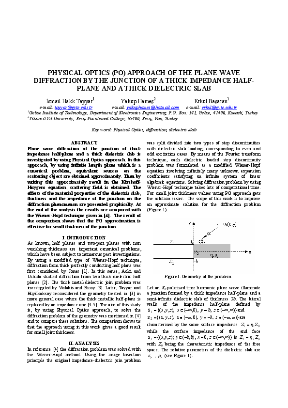 (PDF) Plane wave diffraction by the junction of a thick impedance half ...