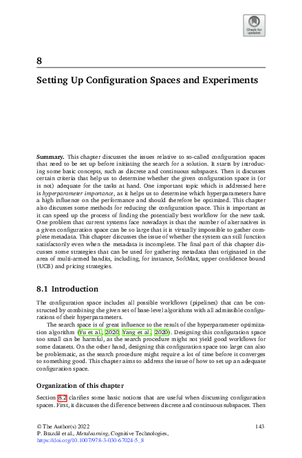(PDF) Setting Up Configuration Spaces and Experiments
