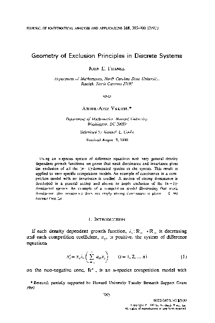 (PDF) Geometry of exclusion principles in discrete systems