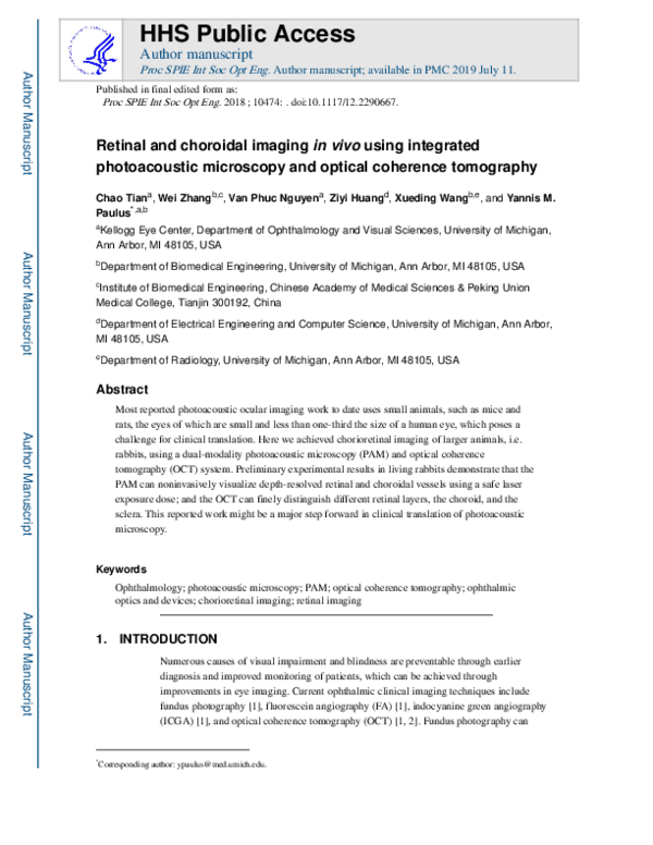 (PDF) Retinal and choroidal imaging in vivo using integrated ...