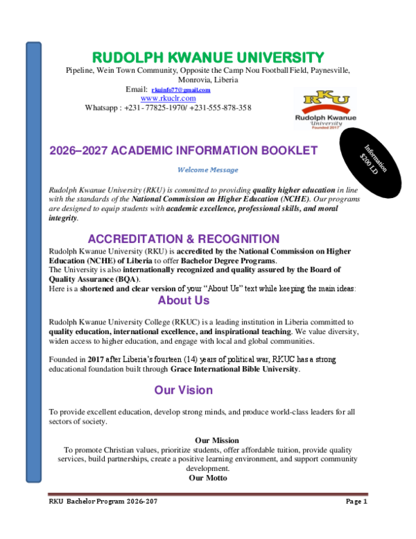 (PDF) RKUC Bachelor Programs Information sheet 2026