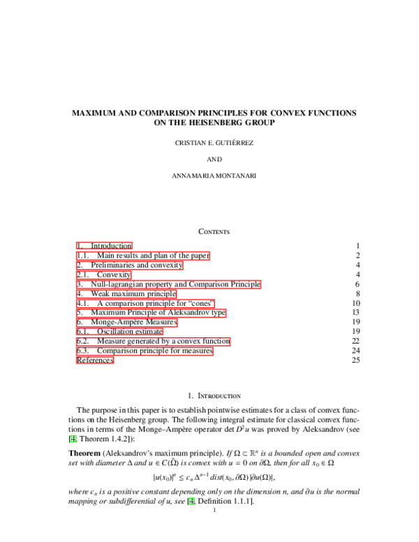 (PDF) Maximum and Comparison Principles for Convex Functions on the ...