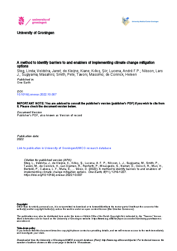 (PDF) A method to identify barriers to and enablers of implementing ...