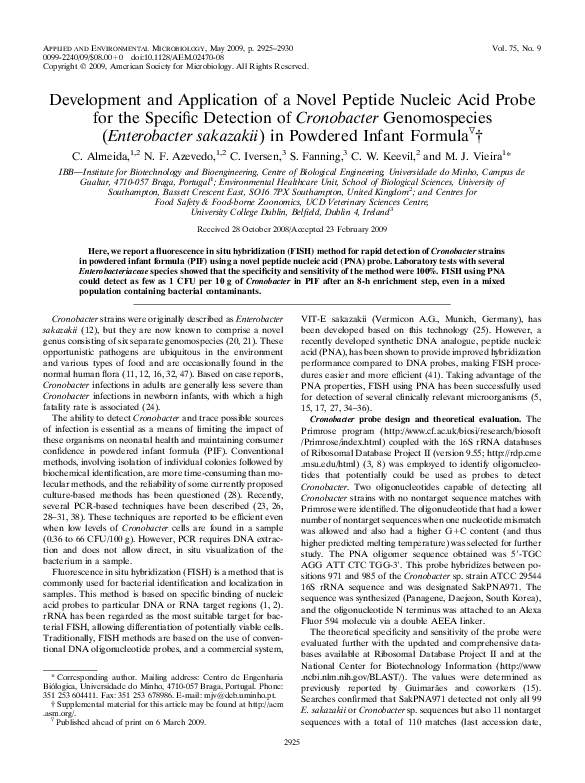 (PDF) Development and Application of a Novel Peptide Nucleic Acid Probe ...