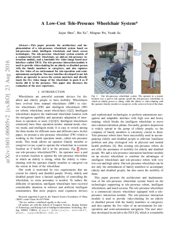 (PDF) A Low-Cost Tele-Presence Wheelchair System