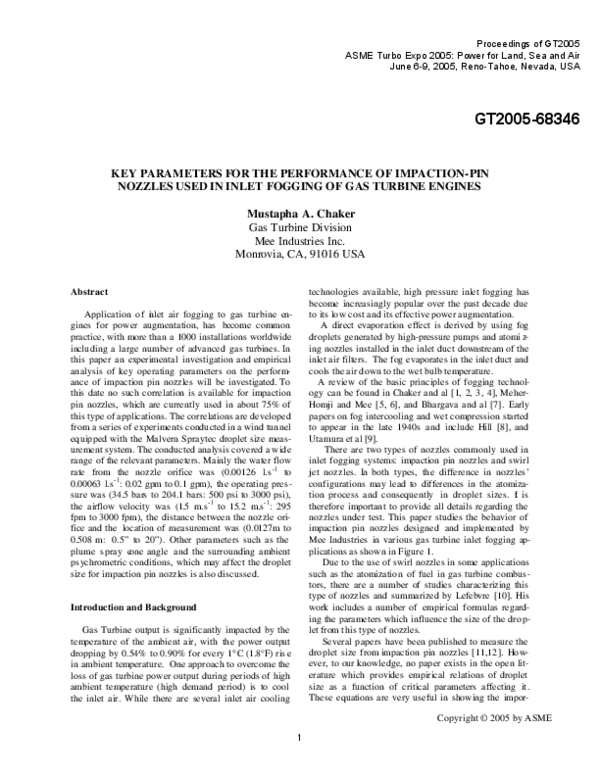 (PDF) Key Parameters for the Performance of Impaction-Pin Nozzles Used ...