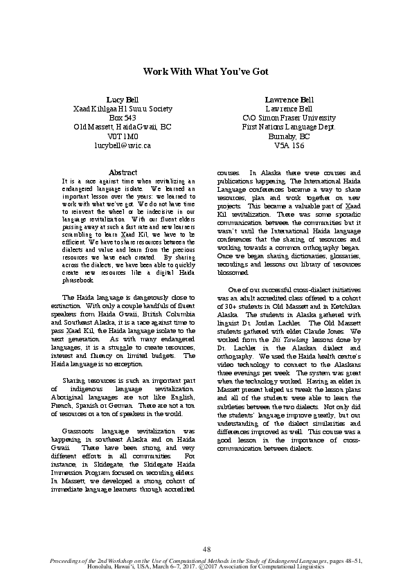 (PDF) Work With What You've Got