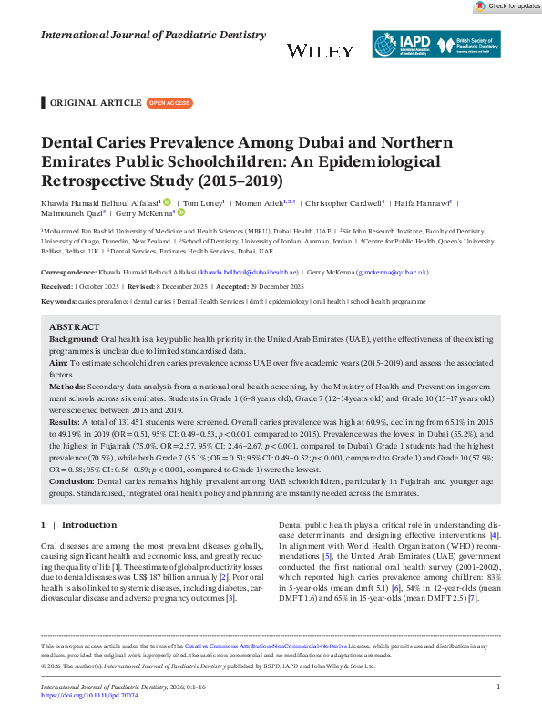 (PDF) International Journal of Paediatric Dentistry
