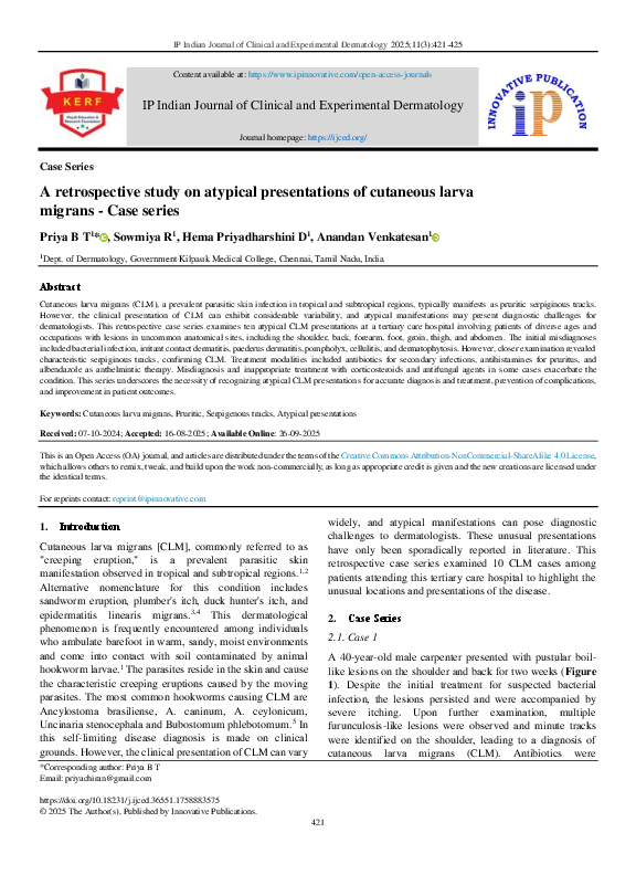 (PDF) A retrospective study on atypical presentations of cutaneous ...