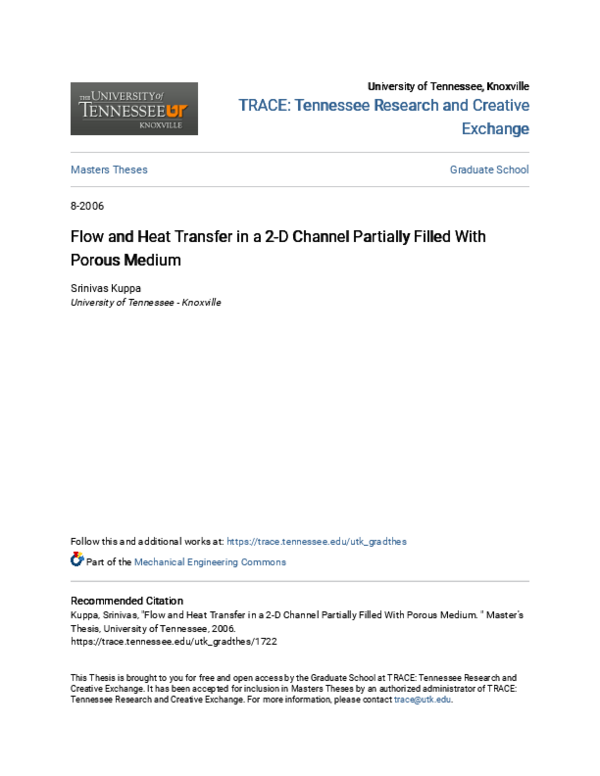 (PDF) Flow and Heat Transfer in a 2-D Channel Partially Filled With ...