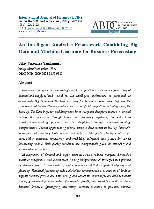 (PDF) An Intelligent Analytics Framework Combining Big Data and Machine ...