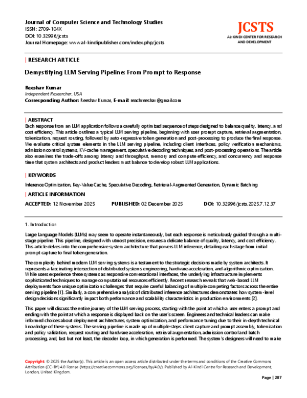 (PDF) Demystifying LLM Serving Pipeline: From Prompt to Response