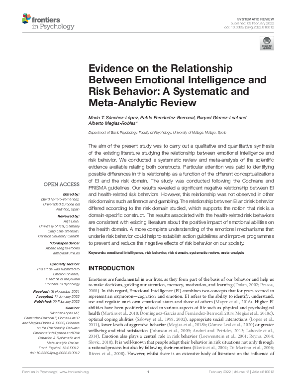 (PDF) Evidence on the Relationship Between Emotional Intelligence and ...