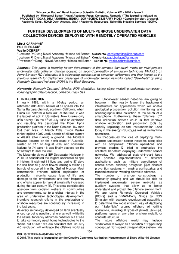(PDF) Further Developments of Multi-Purpose Underwater Data Collection ...