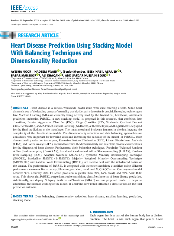 (PDF) Heart Disease Prediction Using Stacking Model With Balancing ...